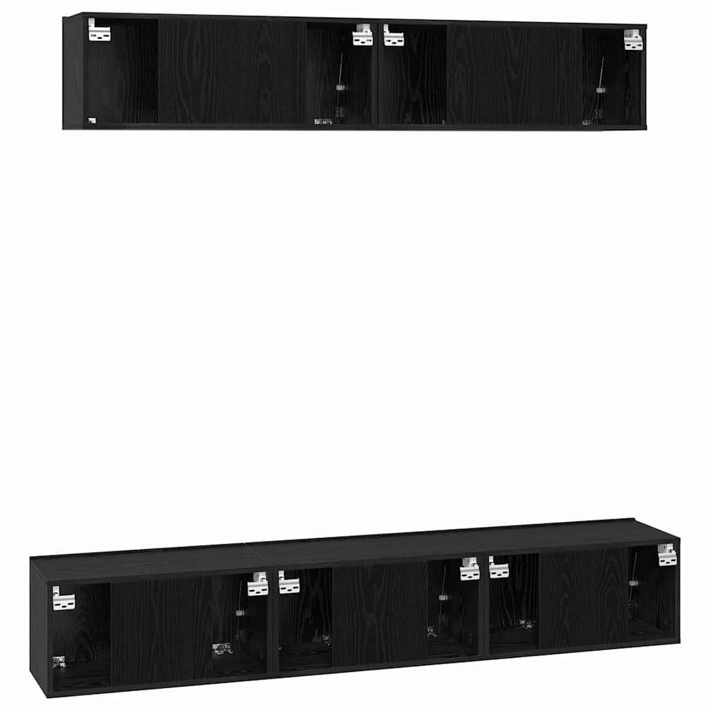 Ensemble meuble TV 5 pcs Chêne noir Bois d'ingénierie - XIOS