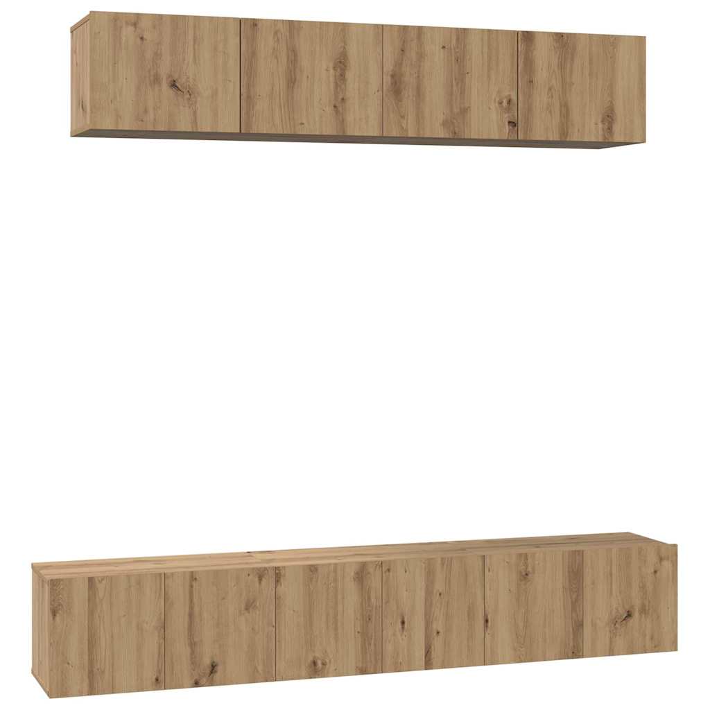 Ensemble meuble TV 5 pc Chêne artisanal Bois d'ingénierie