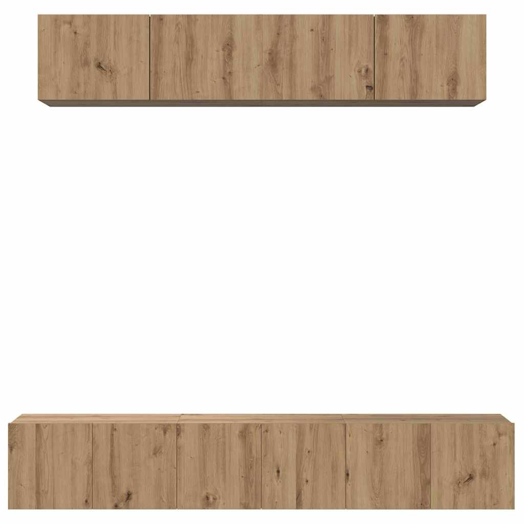Ensemble meuble TV 5 pc Chêne artisanal Bois d'ingénierie