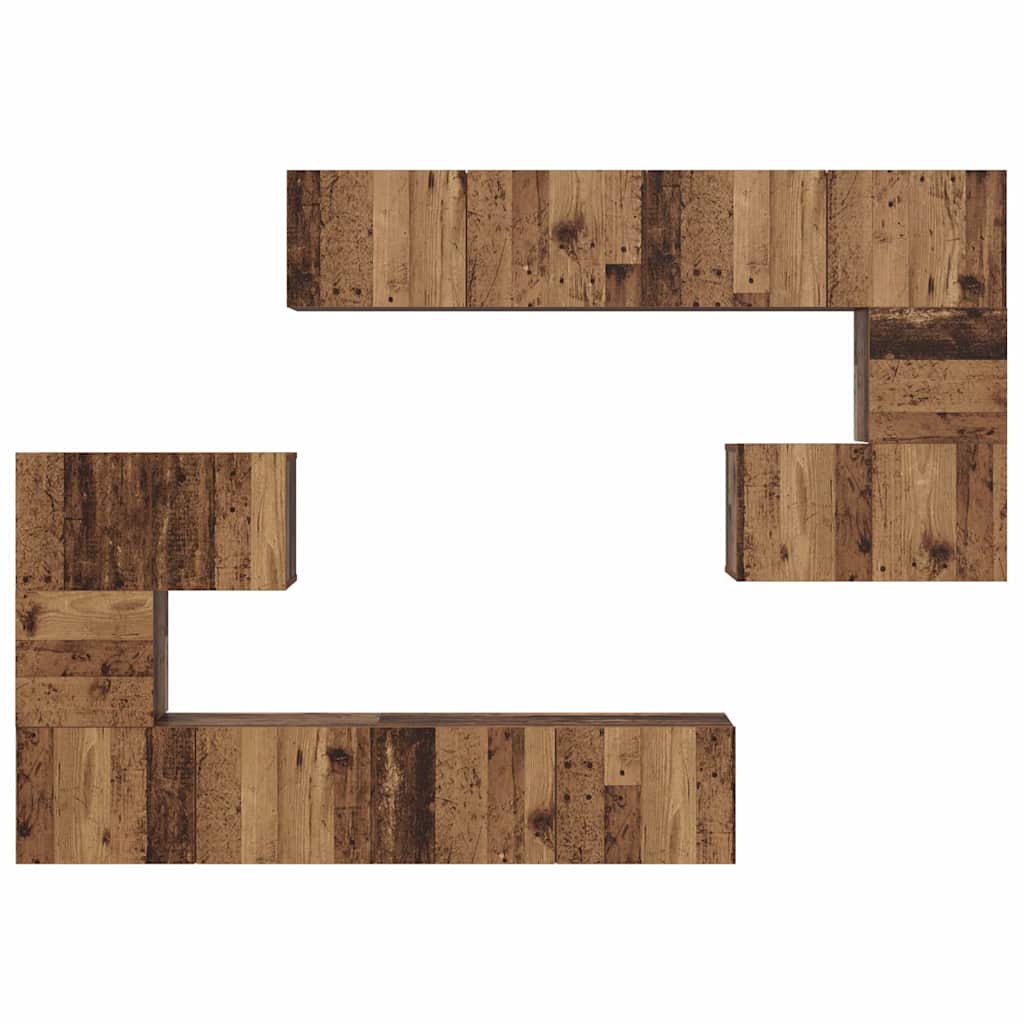 Ensemble meuble TV 8 pcs Bois Ancien Bois d'ingénierie - XIOS