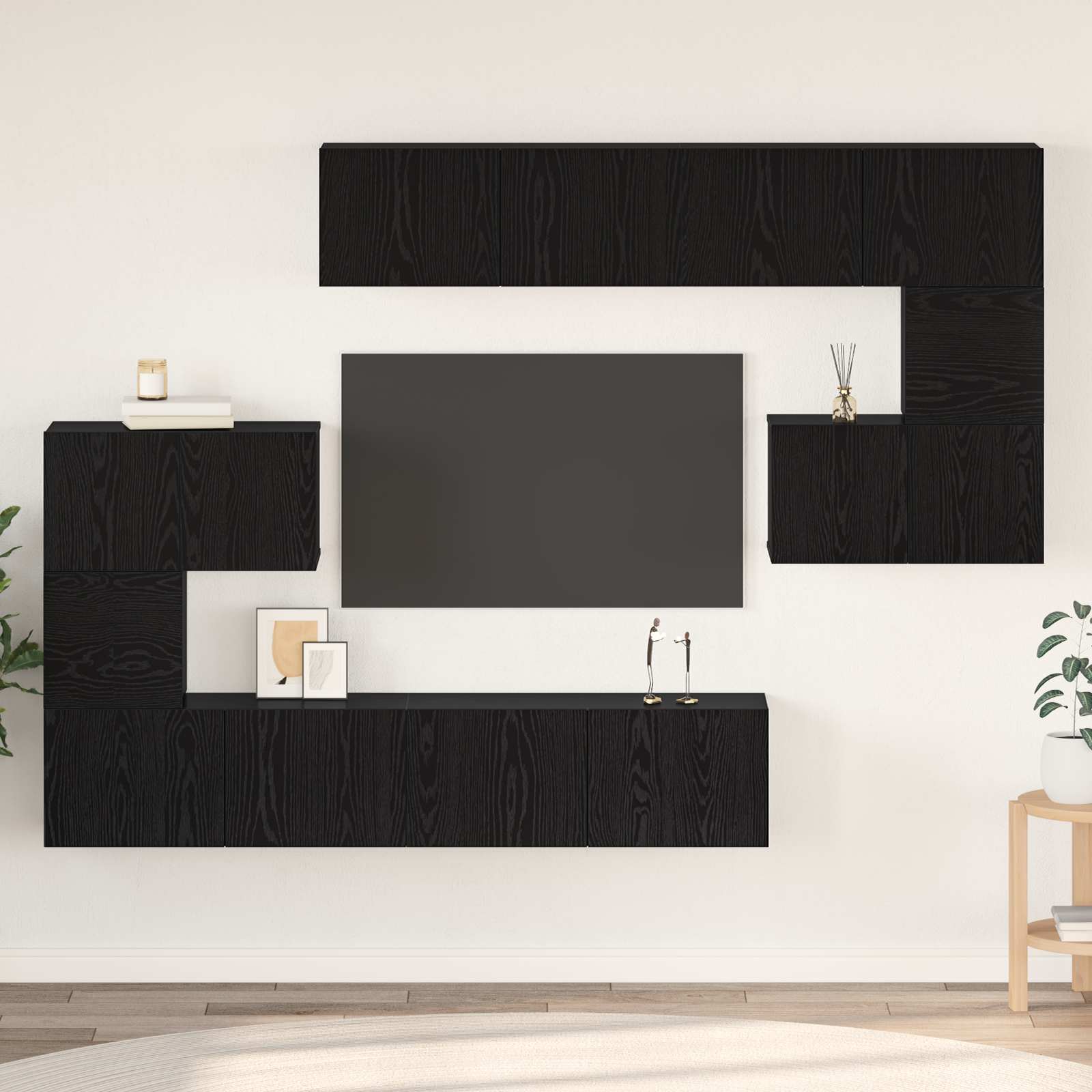 Ensemble meuble TV 8 pcs Chêne noir Bois d'ingénierie - XIOS