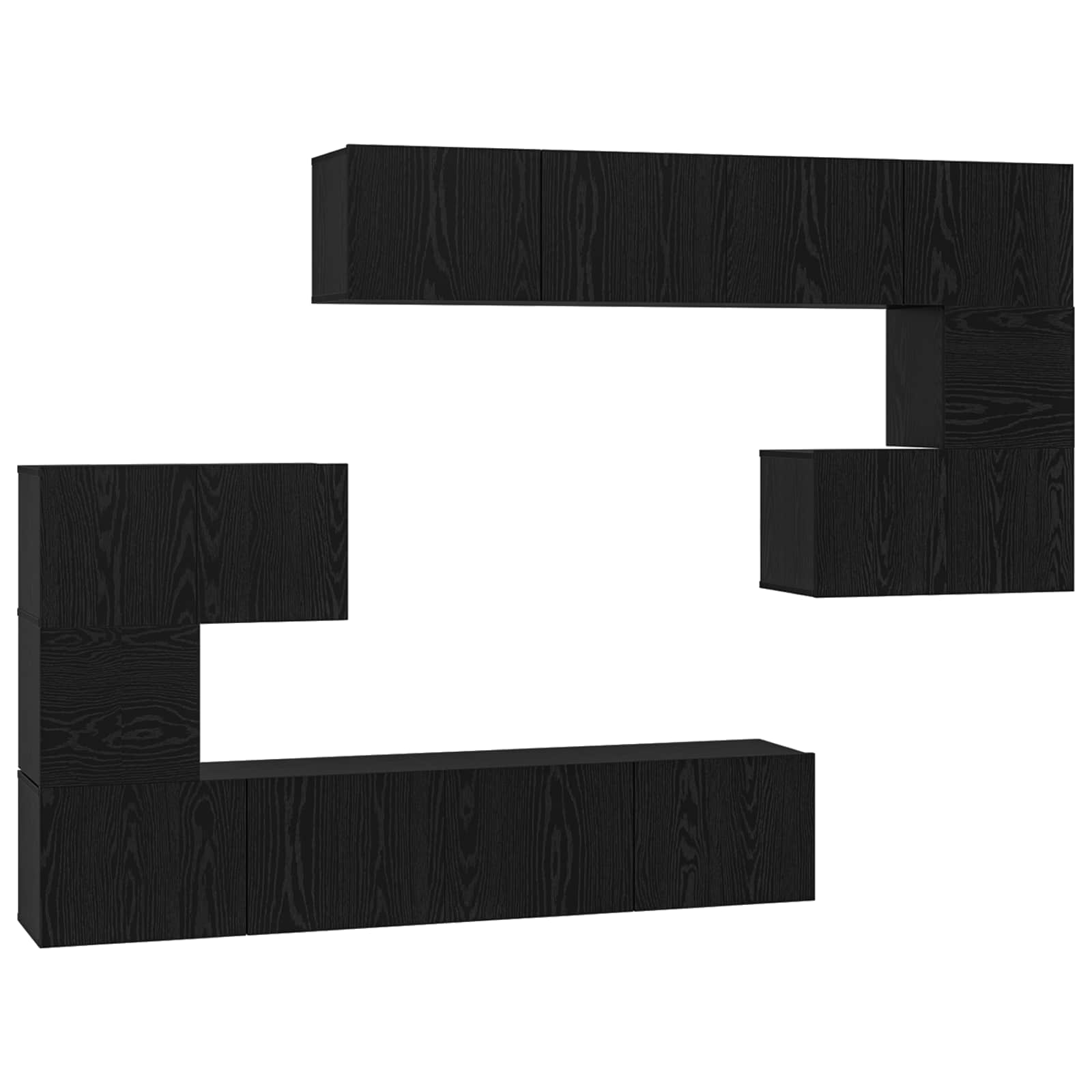 Ensemble meuble TV 8 pcs Chêne noir Bois d'ingénierie - XIOS