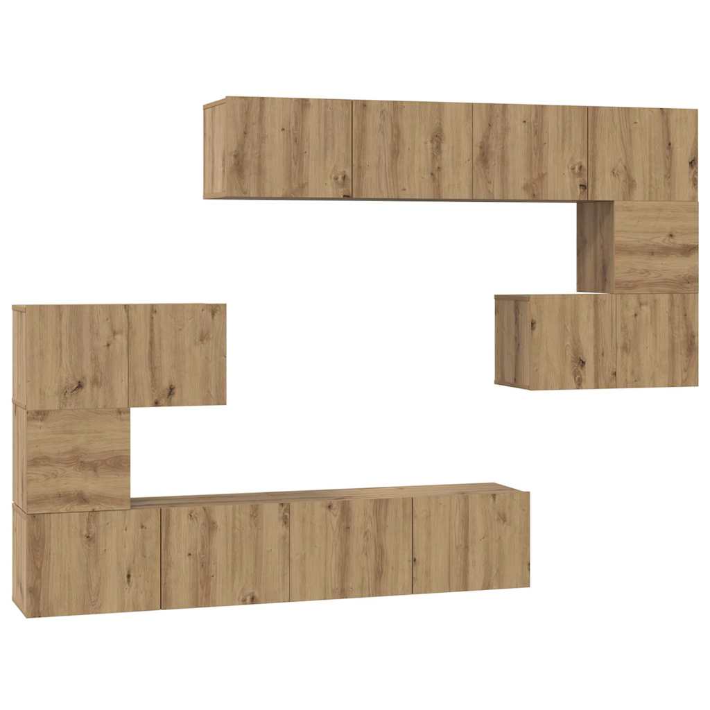 Ensemble meuble TV 8 pcs Chêne artisanal Bois d'ingénierie - XIOS