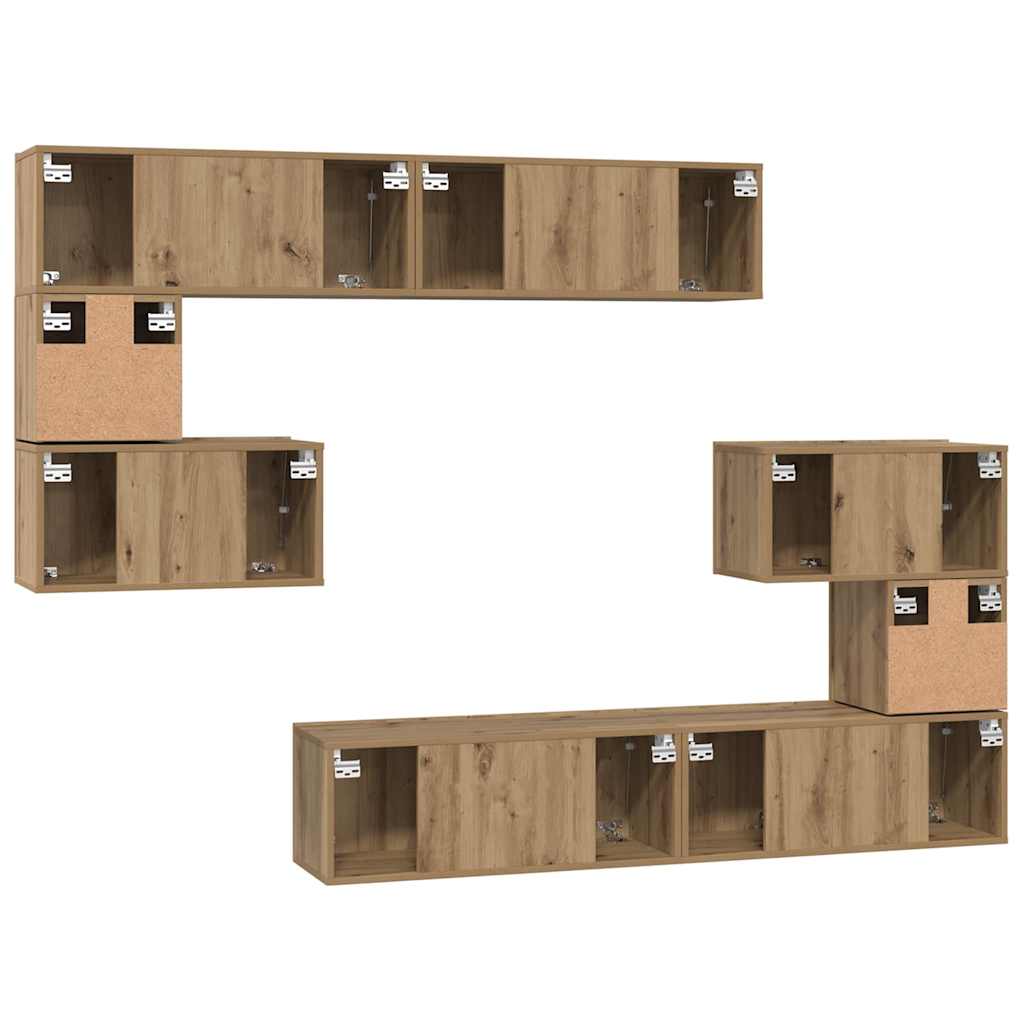 Ensemble meuble TV 8 pcs Chêne artisanal Bois d'ingénierie - XIOS