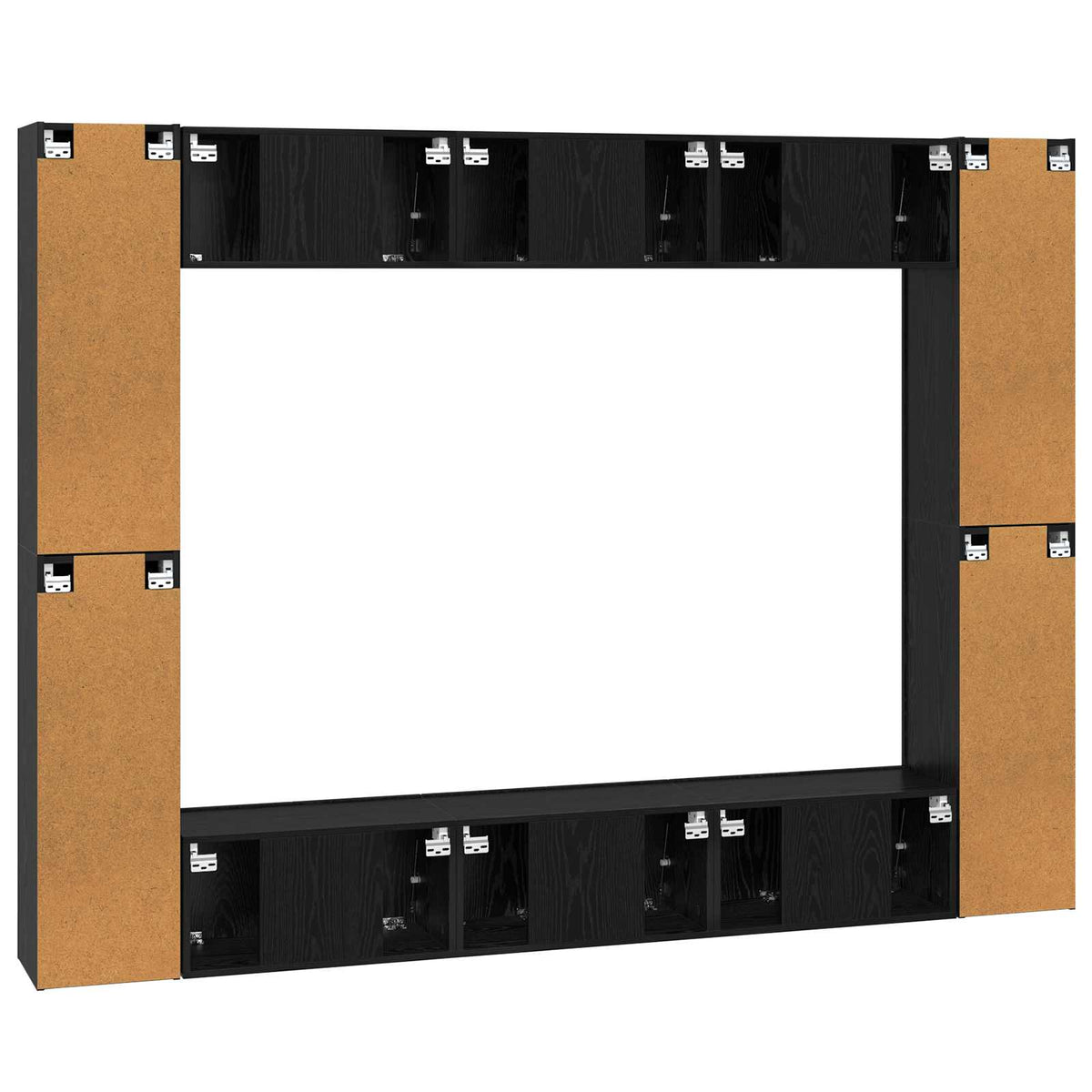 Ensemble meuble TV 10 pc Chêne noir Bois d'ingénierie