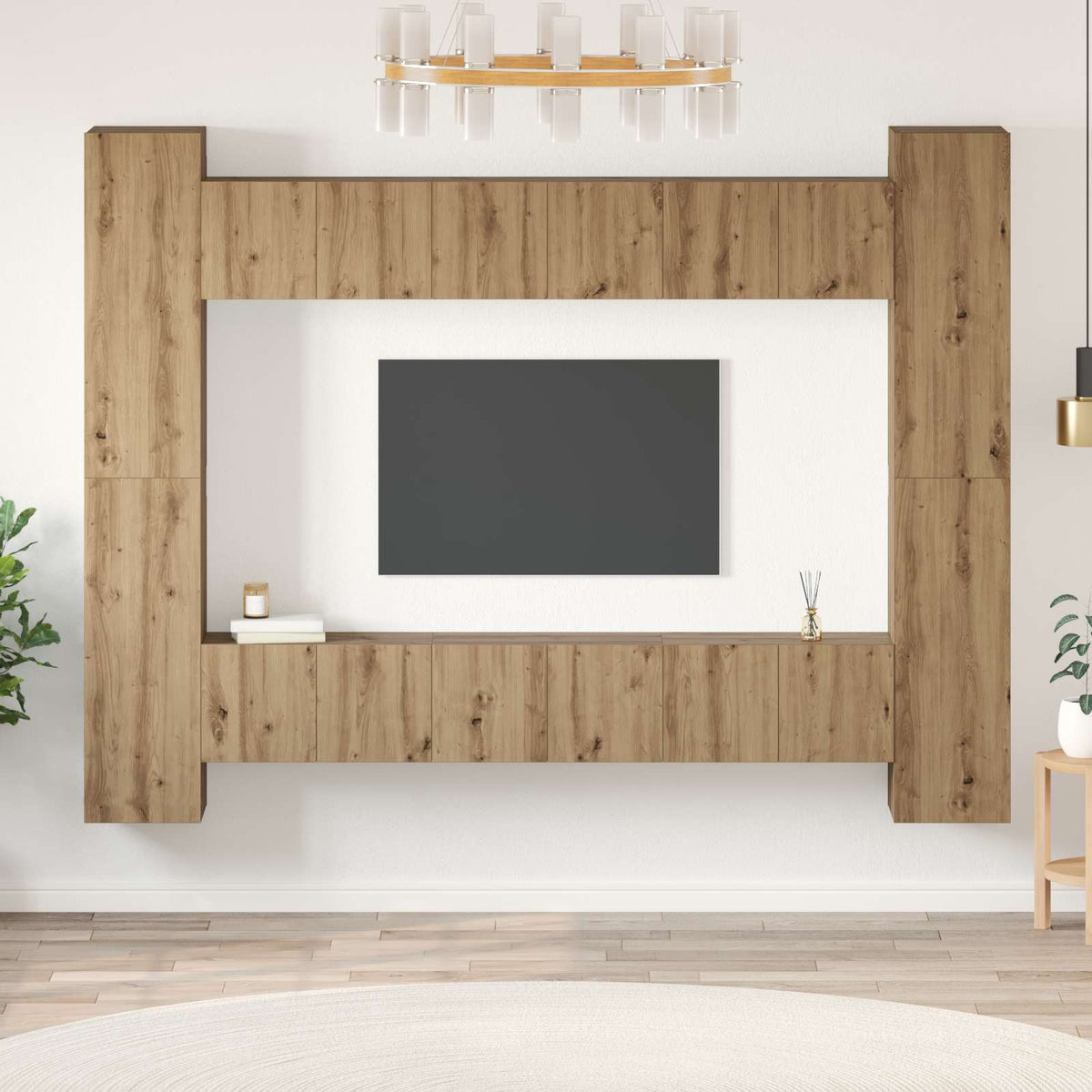 Ensemble meuble TV 10 pc Chêne artisanal Bois d'ingénierie