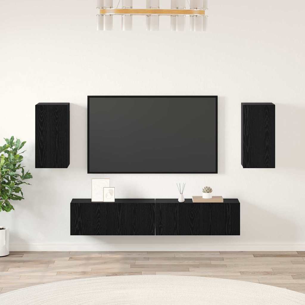 Ensemble meuble TV 4 pcs Chêne noir Bois d'ingénierie - XIOS