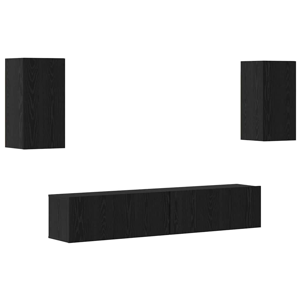 Ensemble meuble TV 4 pcs Chêne noir Bois d'ingénierie - XIOS