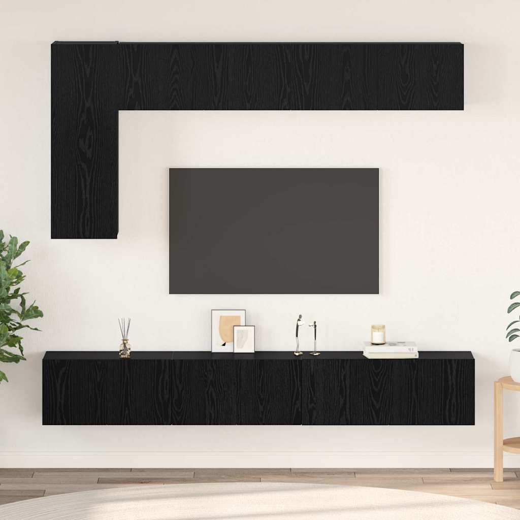 Ensemble meuble TV 6 pcs Chêne noir Bois d'ingénierie - XIOS
