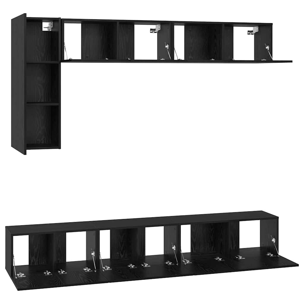 Ensemble meuble TV 6 pcs Chêne noir Bois d'ingénierie - XIOS