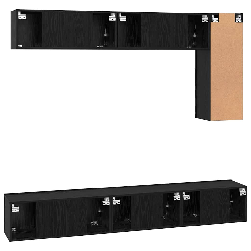 Ensemble meuble TV 6 pcs Chêne noir Bois d'ingénierie - XIOS