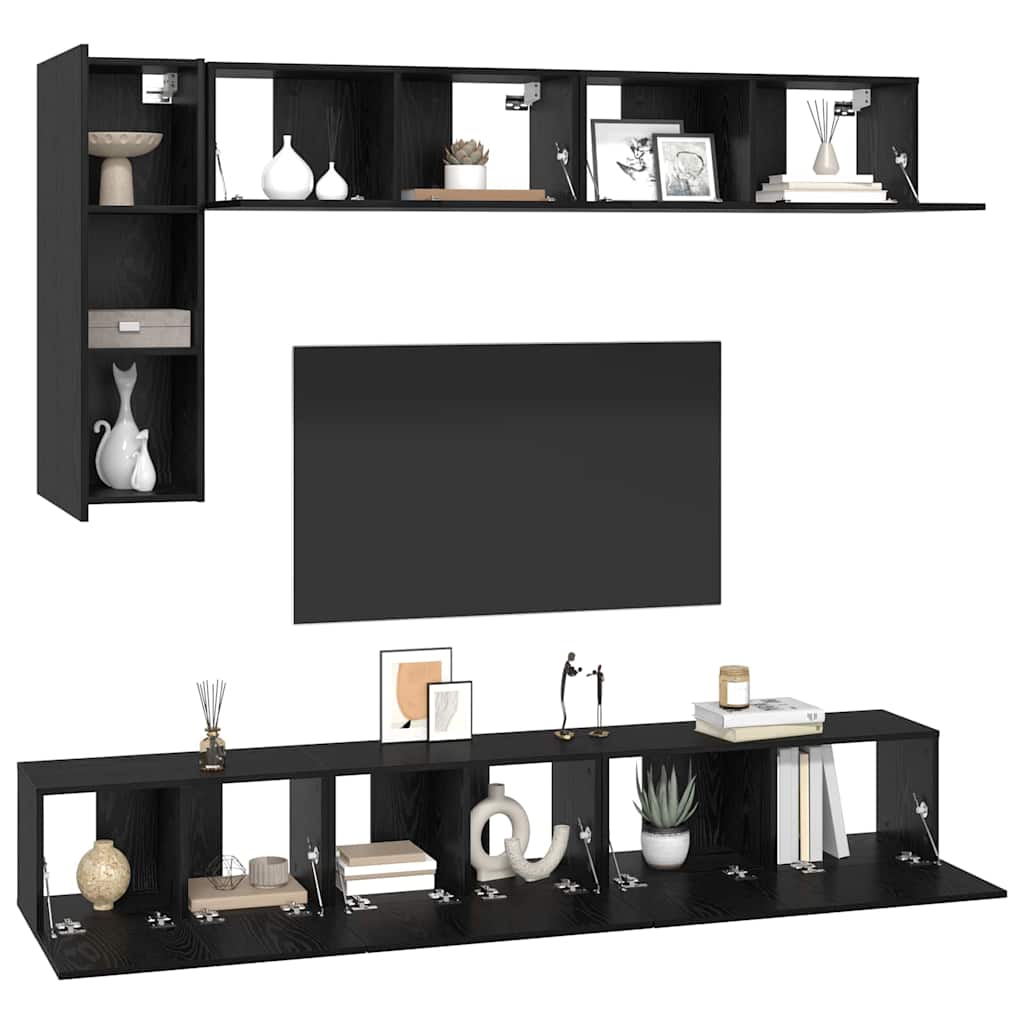 Ensemble meuble TV 6 pcs Chêne noir Bois d'ingénierie - XIOS