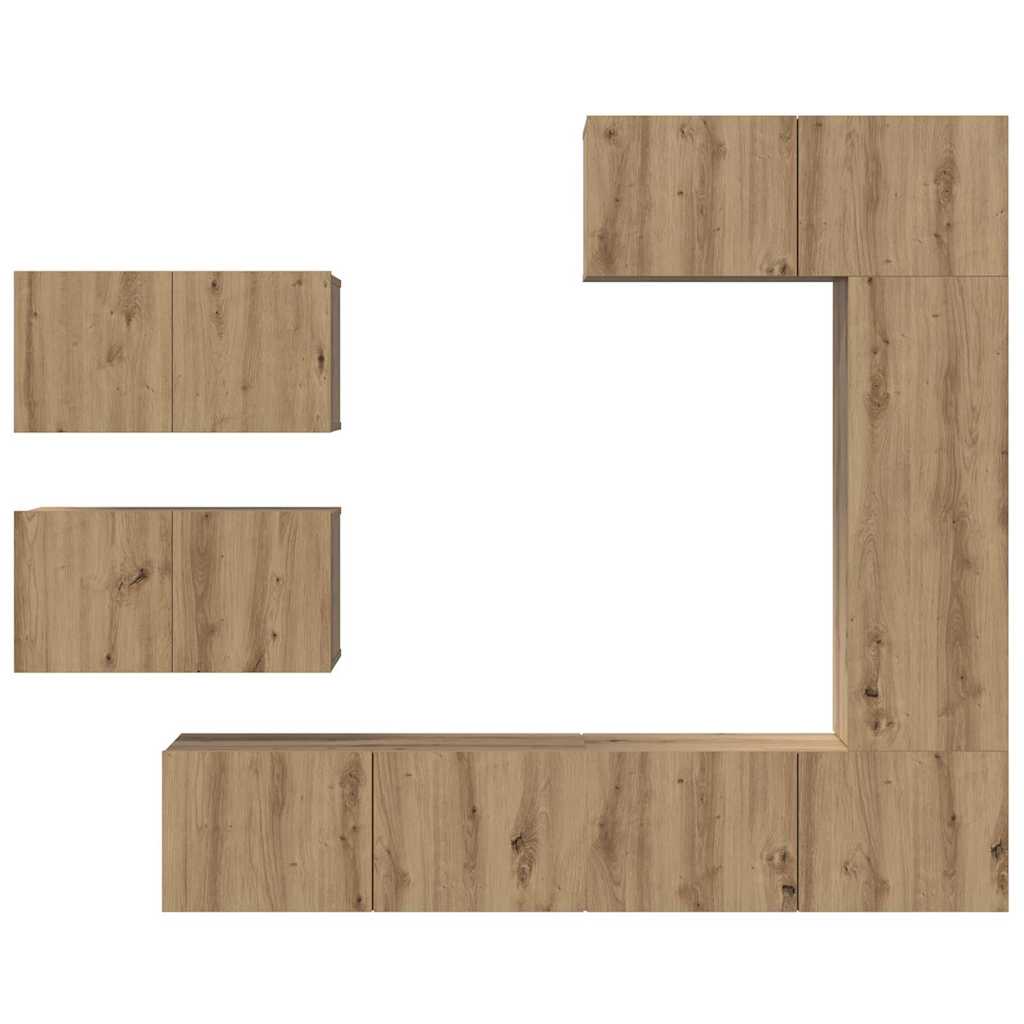 Ensemble meuble TV 6 pcs Chêne artisanal Bois d'ingénierie - XIOS