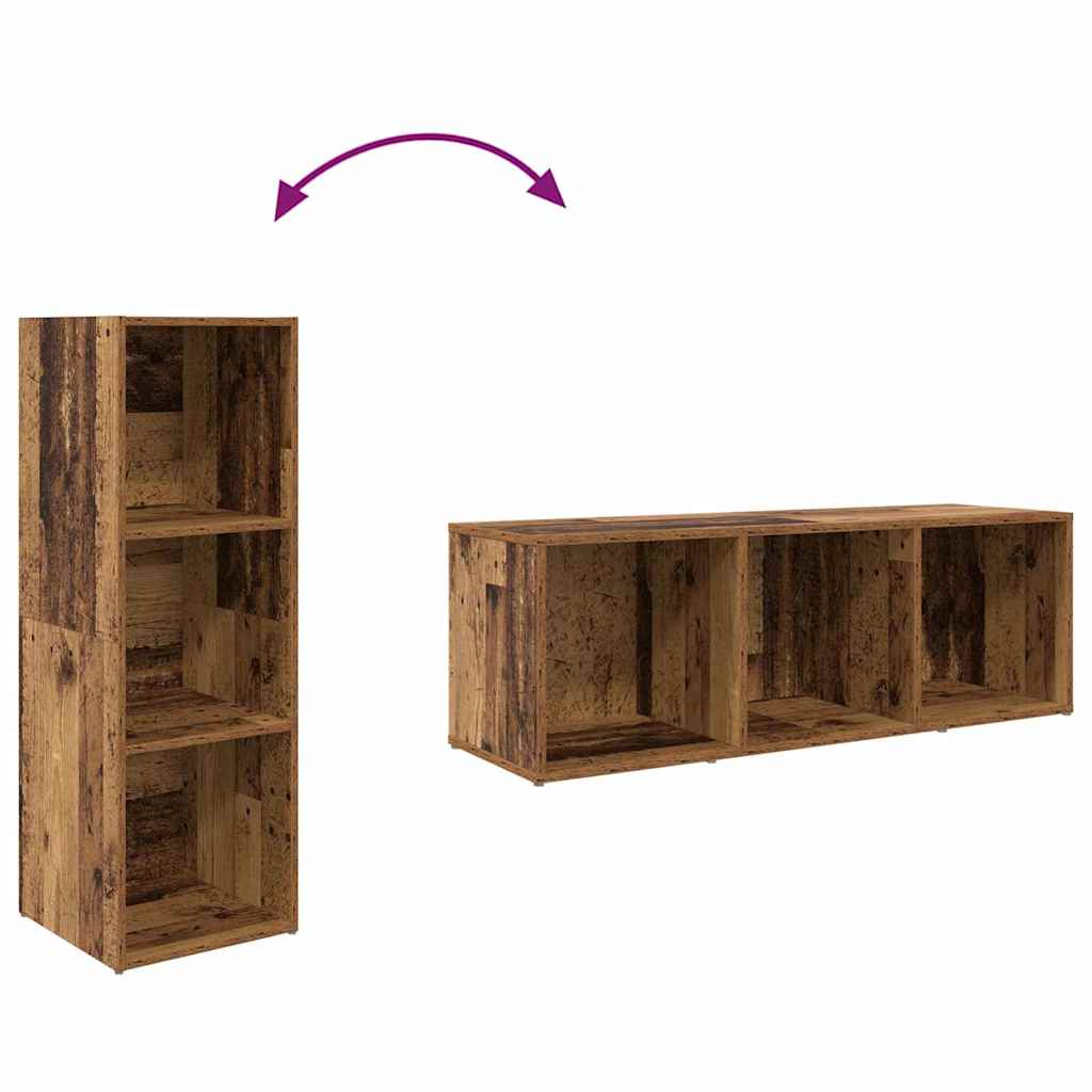 Meuble TV 3 pcs Marron 107 x 35 x 37 cm Bois d'ingénierie - XIOS