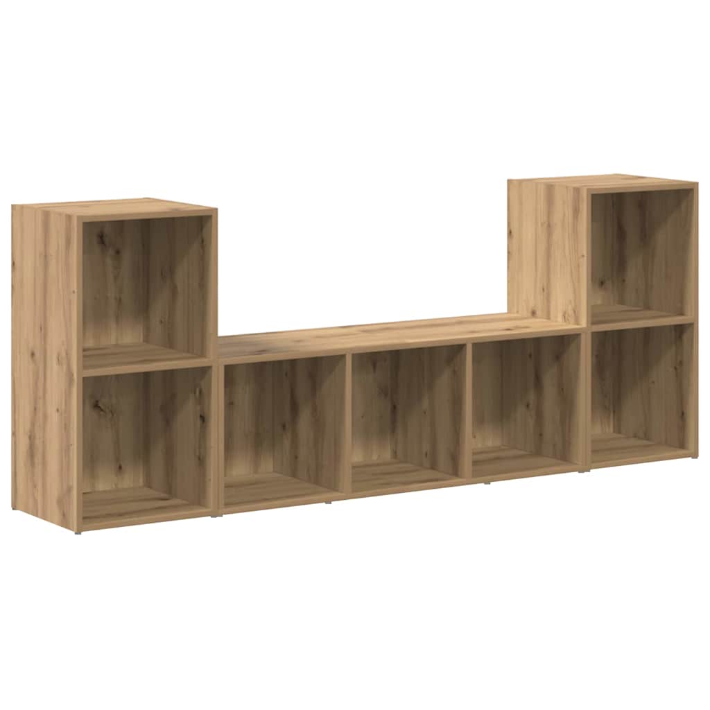Meuble TV 3 pcs Marron 107 x 35 x 37 cm Bois d'ingénierie - XIOS