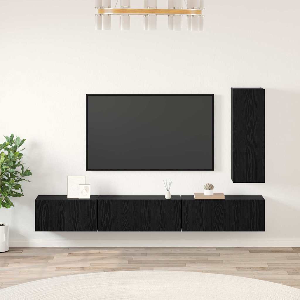 Ensemble meuble TV 4 pcs Chêne noir Bois d'ingénierie - XIOS
