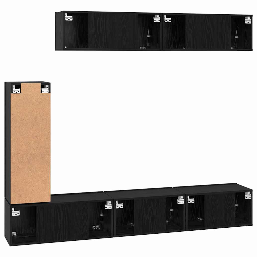 Ensemble meuble TV 6 pcs Chêne noir Bois d'ingénierie - XIOS
