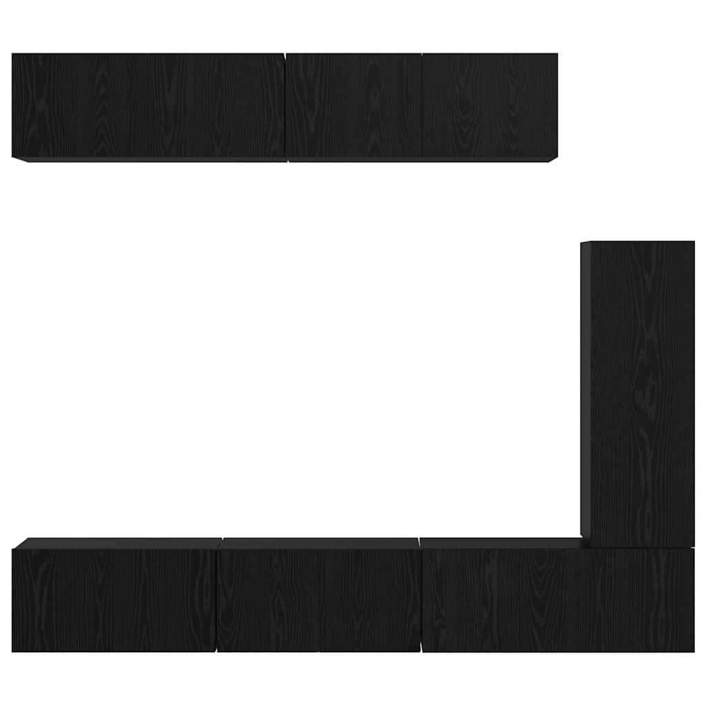 Ensemble meuble TV 6 pcs Chêne noir Bois d'ingénierie - XIOS