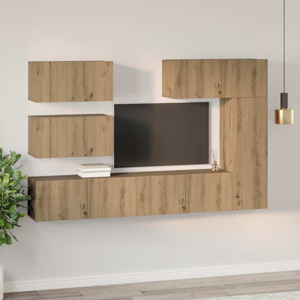 Ensemble meuble TV 6 pcs Chêne artisanal Bois d'ingénierie - XIOS