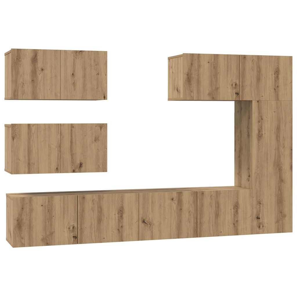 Ensemble meuble TV 6 pcs Chêne artisanal Bois d'ingénierie - XIOS