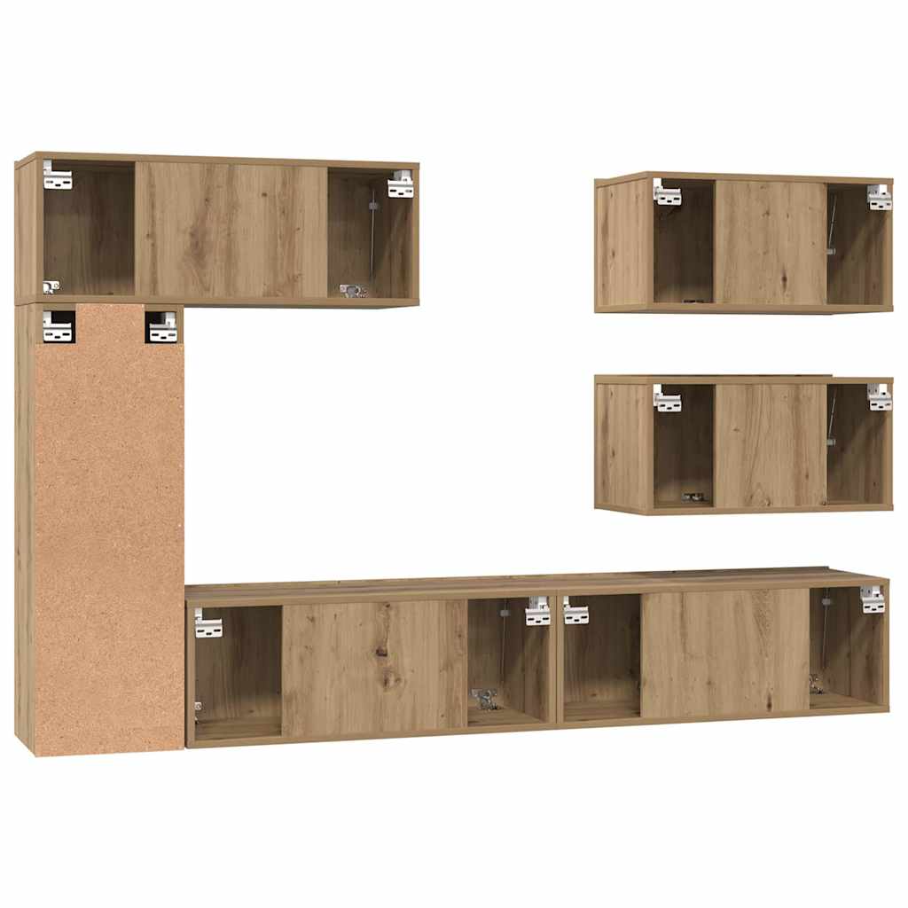 Ensemble meuble TV 6 pcs Chêne artisanal Bois d'ingénierie - XIOS