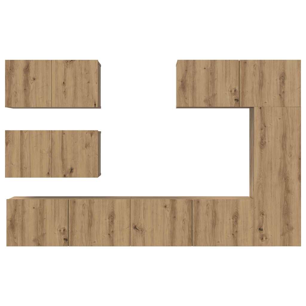 Ensemble meuble TV 6 pcs Chêne artisanal Bois d'ingénierie - XIOS