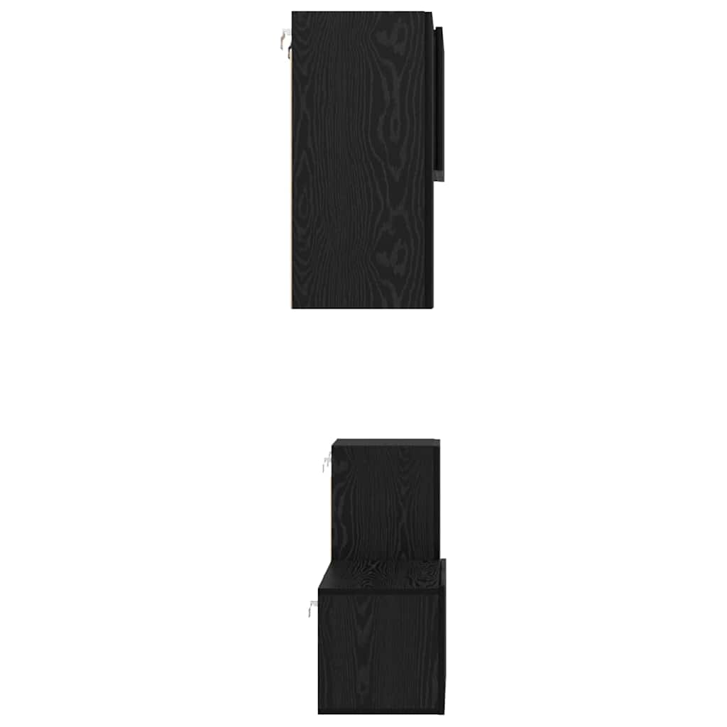 Ensemble meuble TV 4 pc Chêne noir Bois d'ingénierie