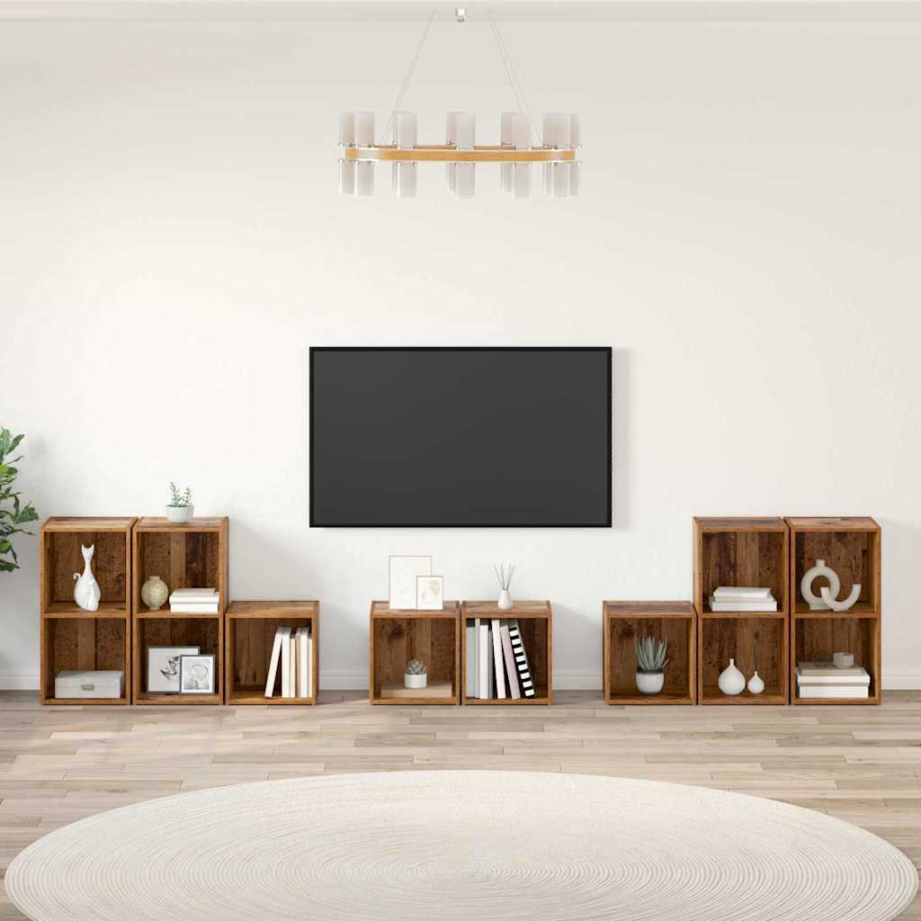 Ensemble de meubles TV 8 pcs Bois Ancien 37 x 35 x 72 cm - XIOS