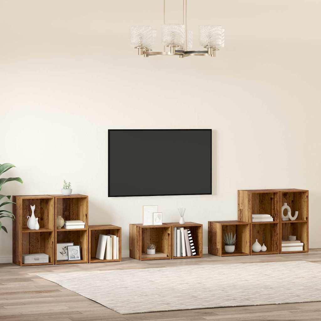 Ensemble de meubles TV 8 pcs Bois Ancien 37 x 35 x 72 cm - XIOS