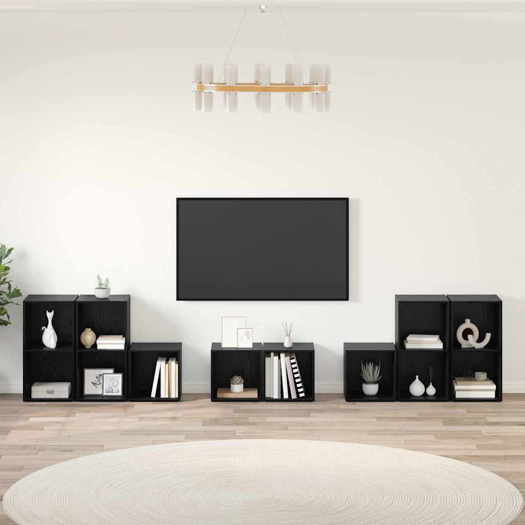 Ensemble de meubles TV 8 pcs Chêne noir Bois d'ingénierie - XIOS