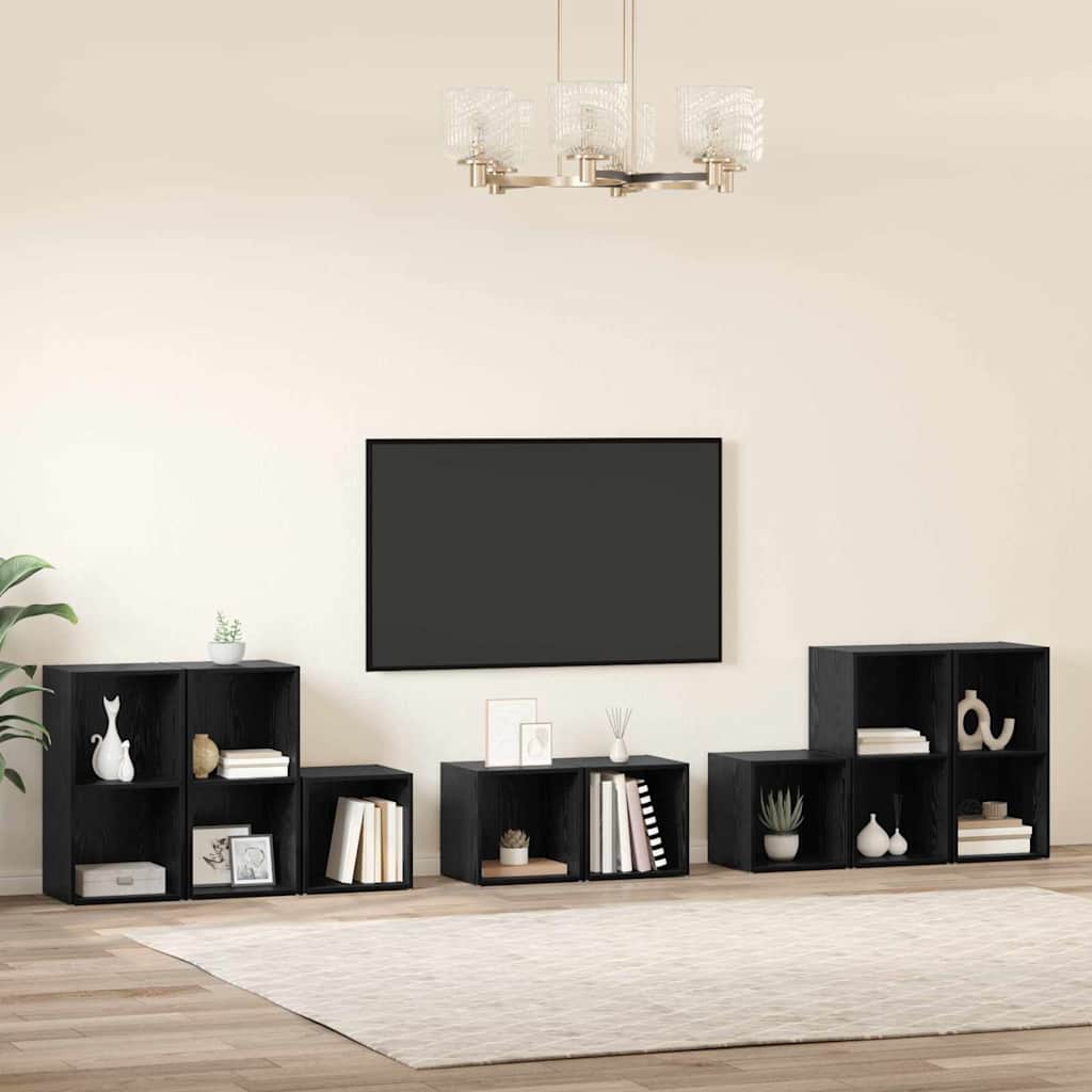 Ensemble de meubles TV 8 pcs Chêne noir Bois d'ingénierie - XIOS