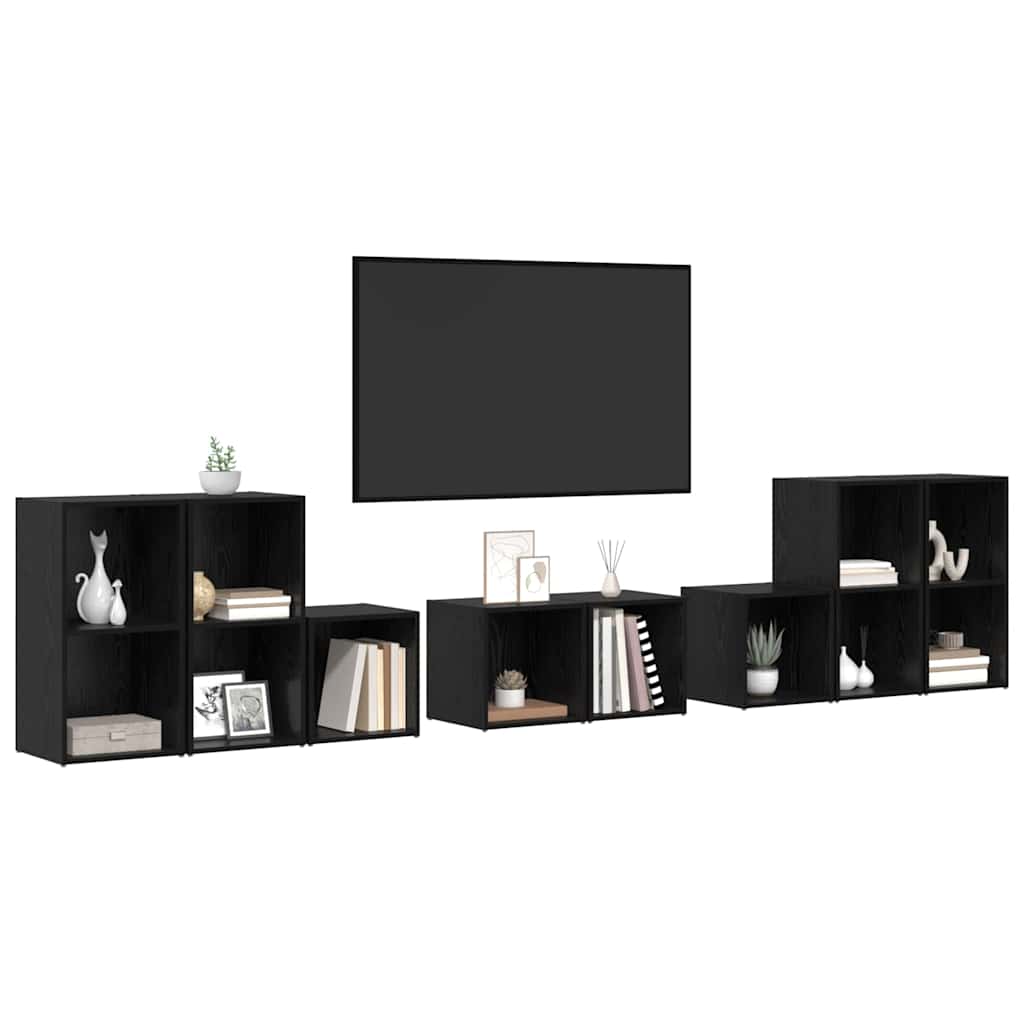 Ensemble de meubles TV 8 pcs Chêne noir 37 x 35 x 72 cm - XIOS