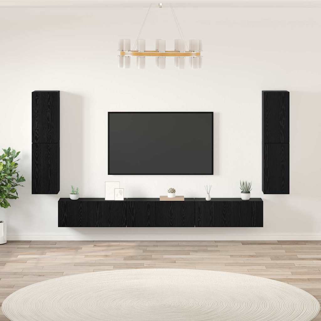 Unites TV 4 pc Chêne noir Bois d'ingénierie - XIOS