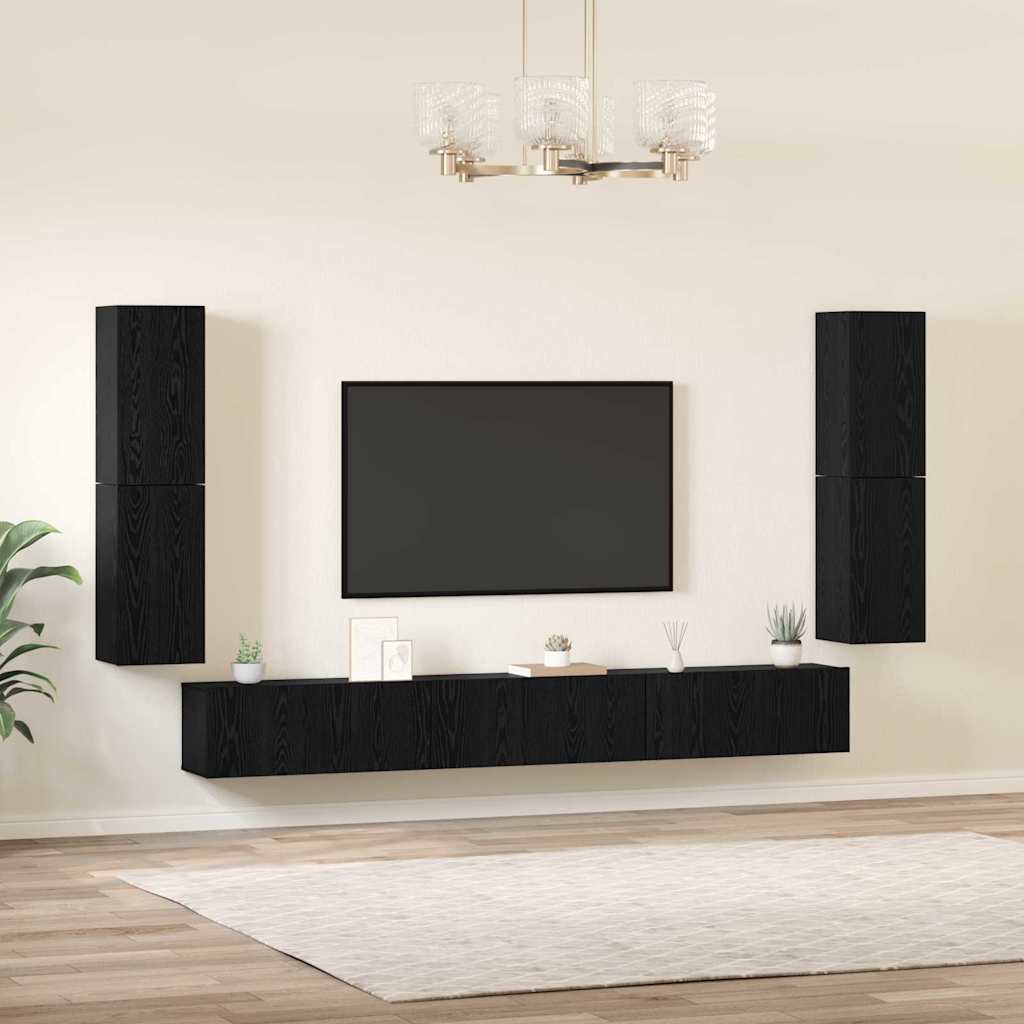 Unites TV 4 pc Chêne noir Bois d'ingénierie - XIOS