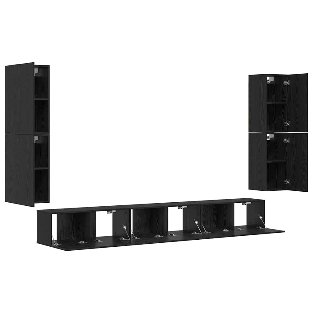 Unites TV 4 pc Chêne noir Bois d'ingénierie - XIOS