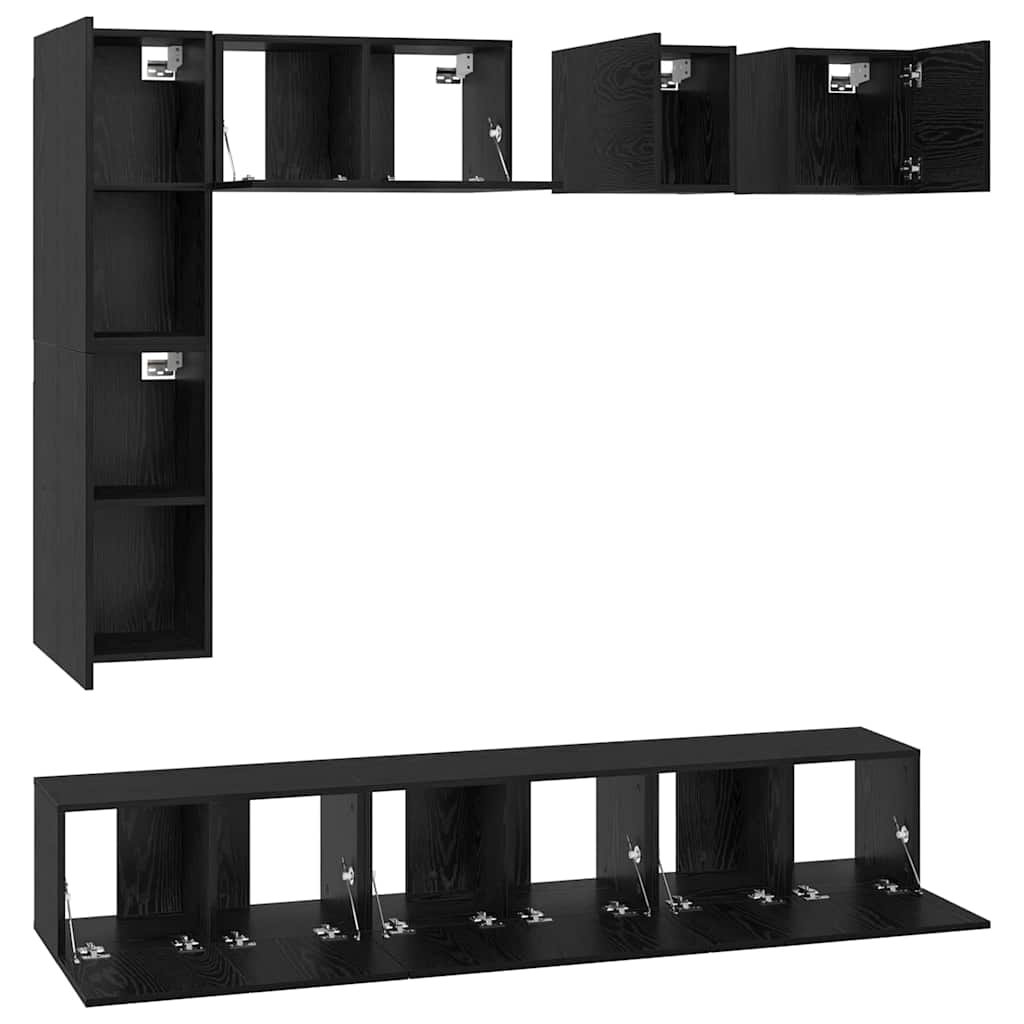 Ensemble meuble TV 8 pcs Chêne noir Bois d'ingénierie - XIOS