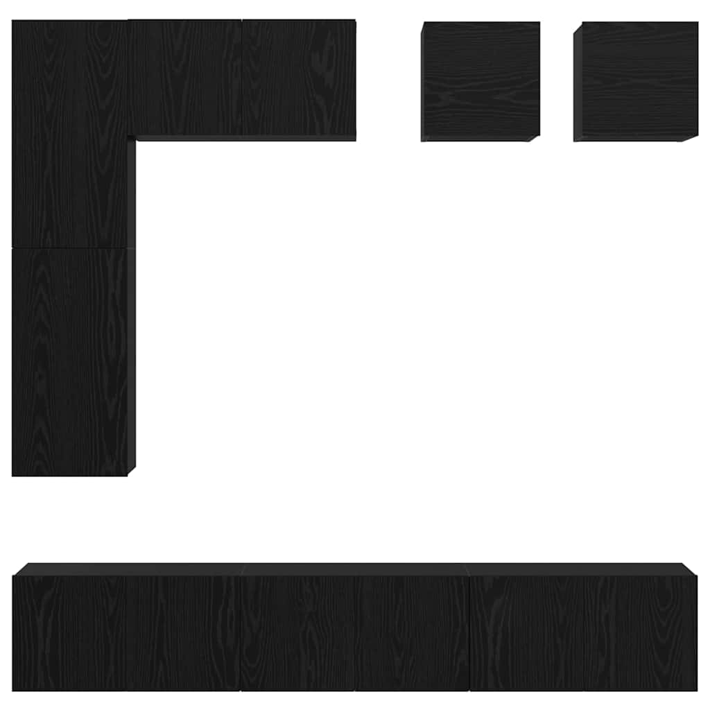 Ensemble meuble TV 8 pcs Chêne noir Bois d'ingénierie - XIOS