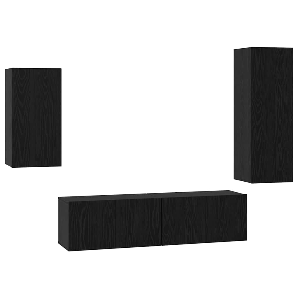 Ensemble meuble TV 4 pcs Chêne noir Bois d'ingénierie - XIOS