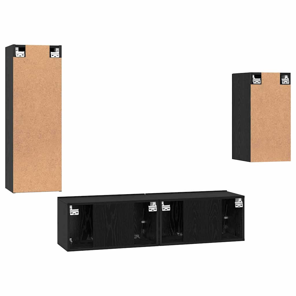 Ensemble meuble TV 4 pcs Chêne noir Bois d'ingénierie - XIOS