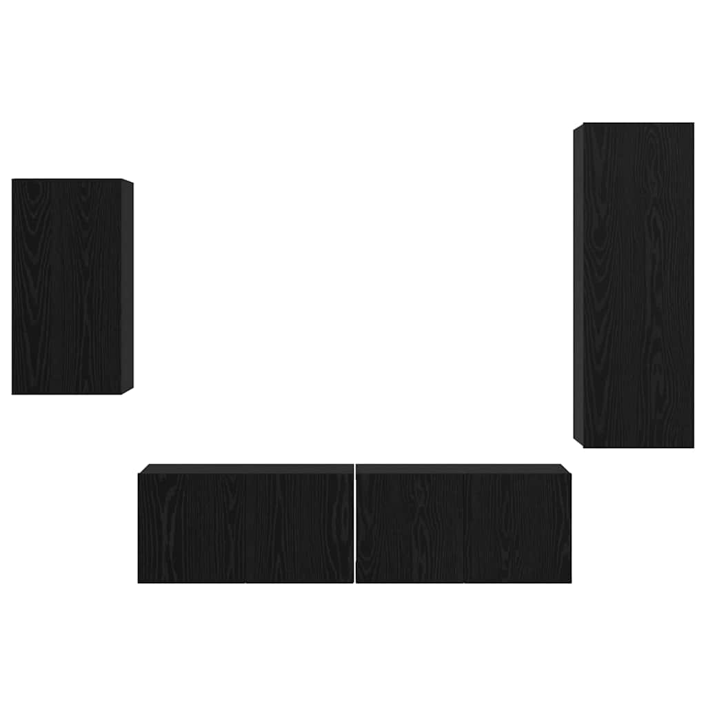 Ensemble meuble TV 4 pcs Chêne noir Bois d'ingénierie - XIOS