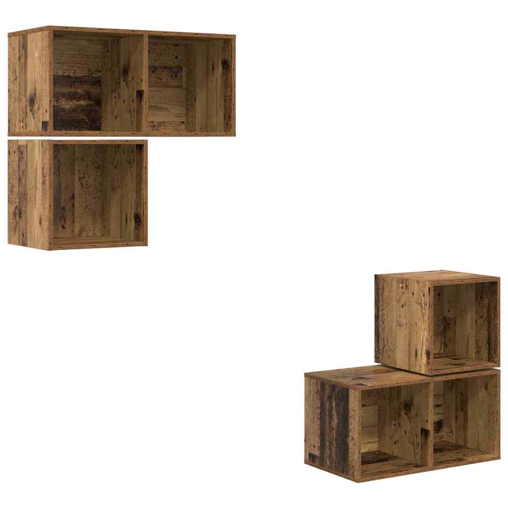 Ensemble meuble TV 4 pcs Bois ancien 37 x 37 x 72 cm - XIOS