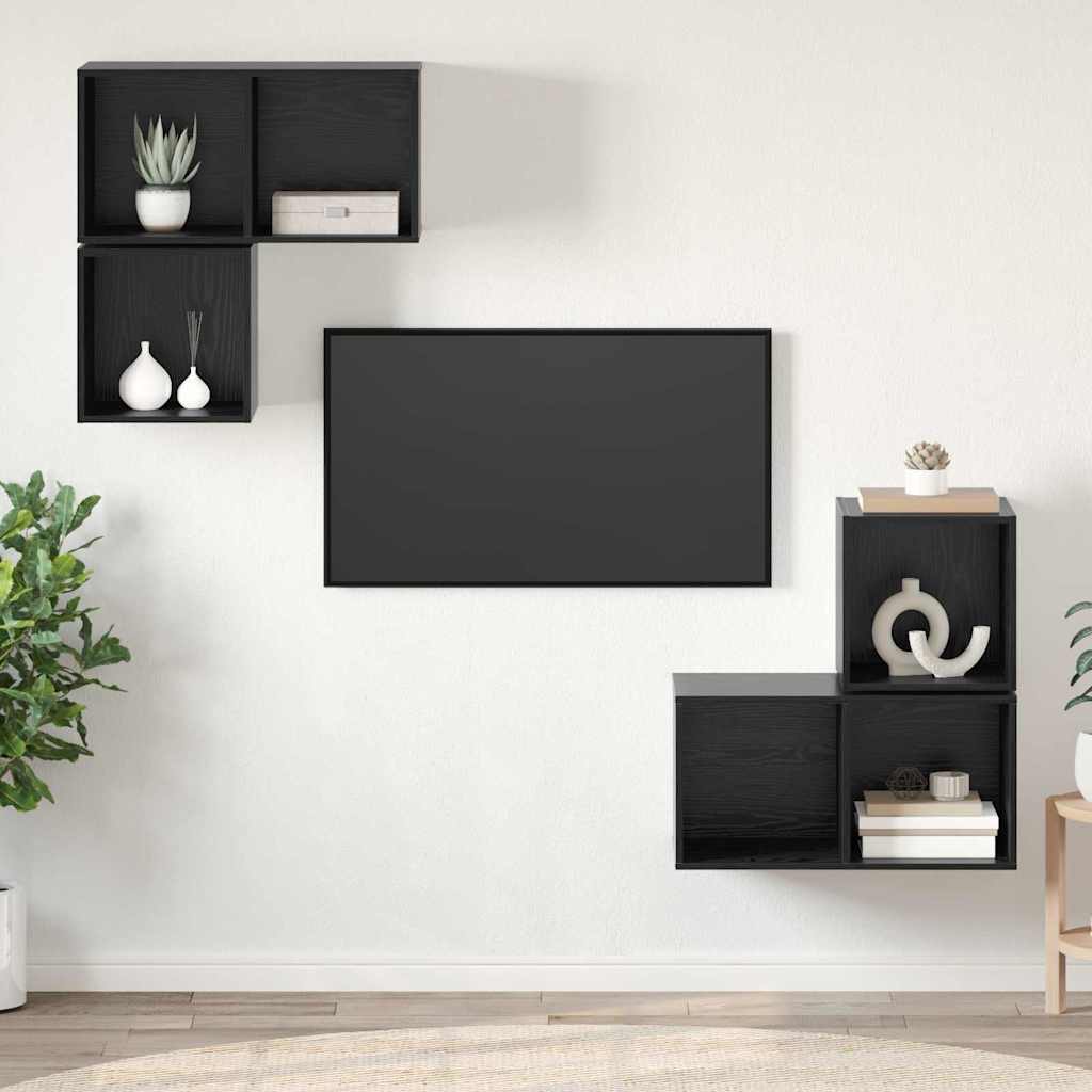 Ensemble meuble TV 4 pcs Chêne noir 37 x 37 x 72 cm - XIOS