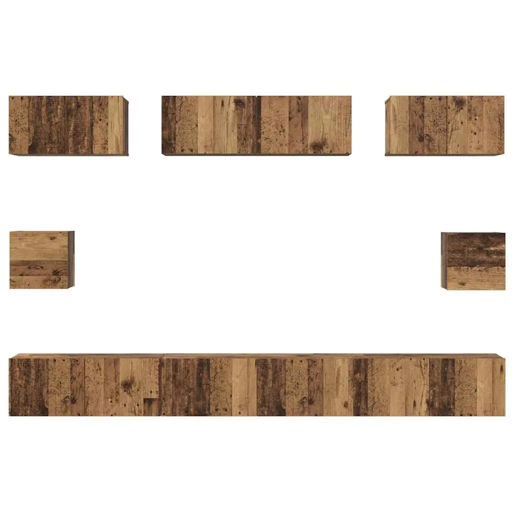 Ensemble meuble TV 8 pc Bois Ancien Bois d’ingénierie - XIOS