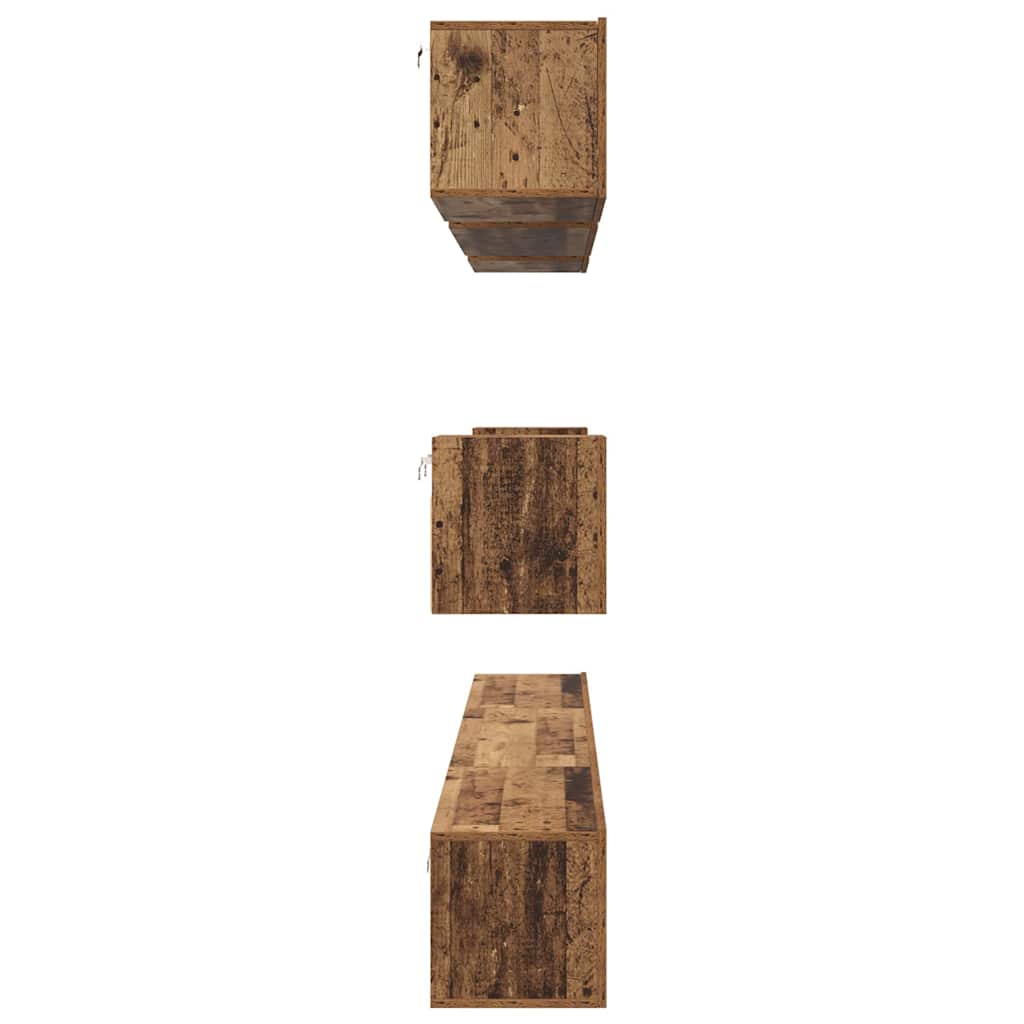 Ensemble meuble TV 8 pcs Bois Ancien Bois d'ingénierie - XIOS