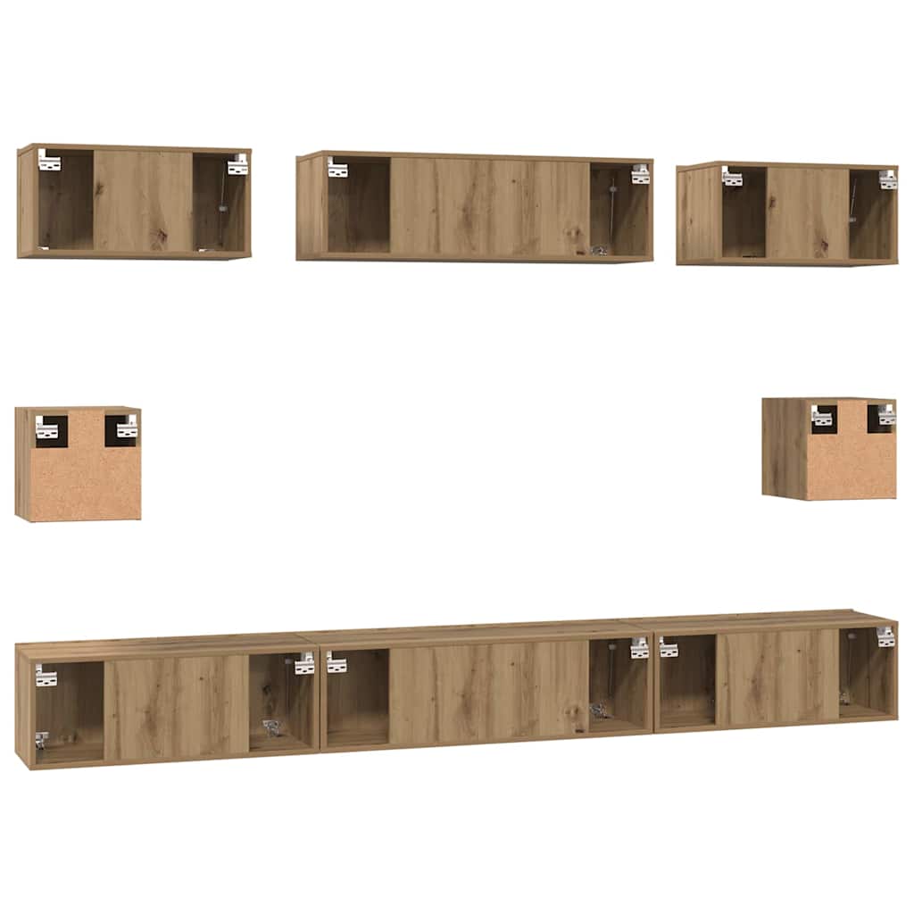 Ensemble meuble TV 8 pcs Chêne artisanal Bois d'ingénierie - XIOS