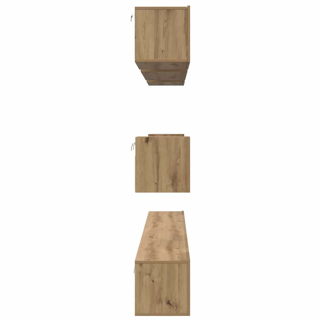 Ensemble meuble TV 8 pcs Chêne artisanal Bois d'ingénierie - XIOS