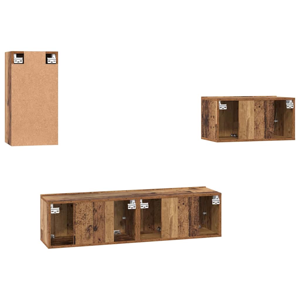 Ensemble meuble TV 4 pcs Bois ancien 30.5 x 30 x 60 cm - XIOS