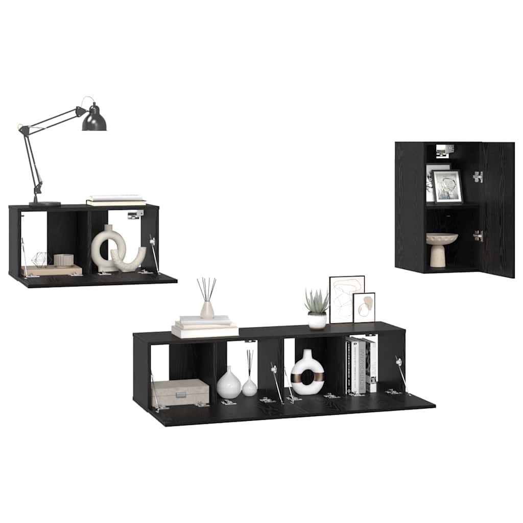 Ensemble meuble TV 4 pcs Chêne noir 30.5 x 30 x 60 cm - XIOS