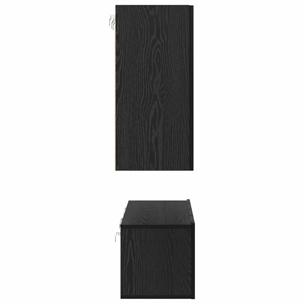 Ensemble meuble TV 6 pc Chêne noir Bois d'ingénierie