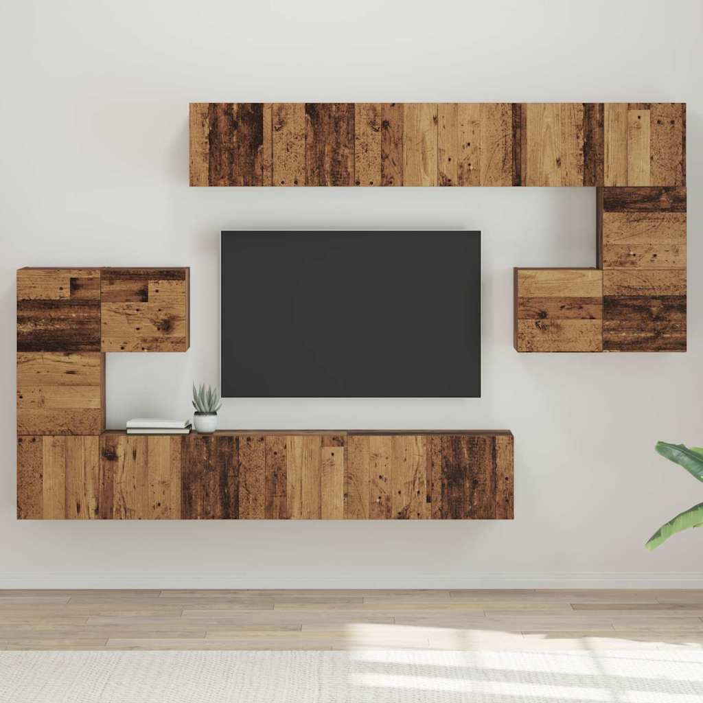 Ensemble meuble TV 10 pcs Bois Ancien Bois d'ingénierie - XIOS